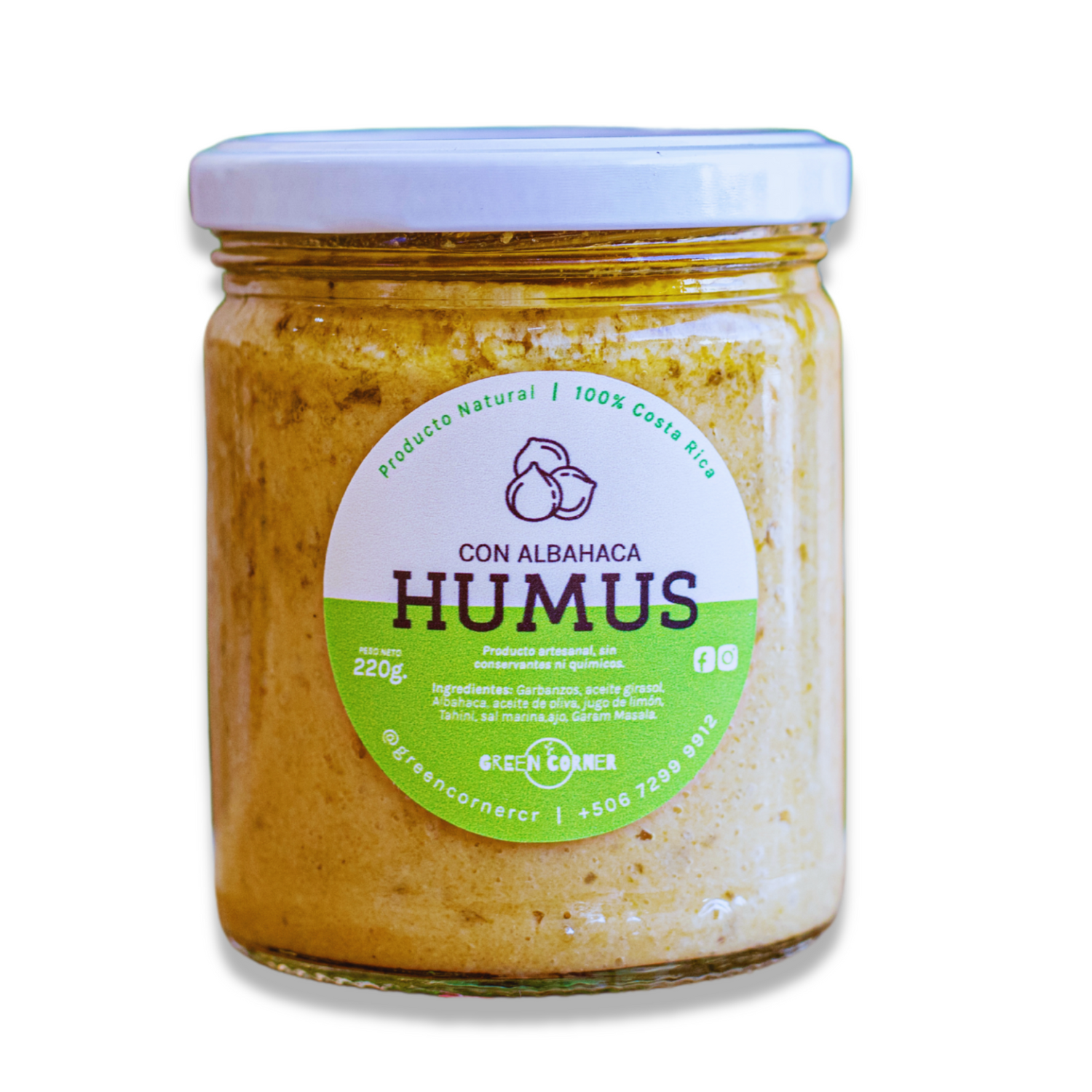 Humus de albahaca